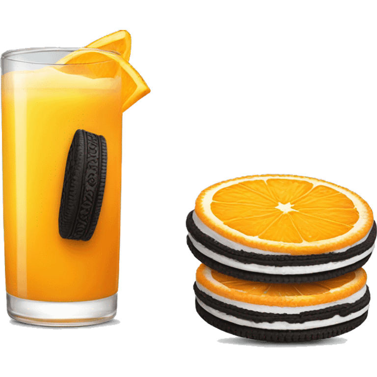 Oreo with orange juice emoji