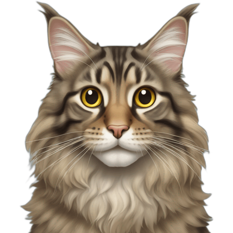 Maine coon tabby cat emoji