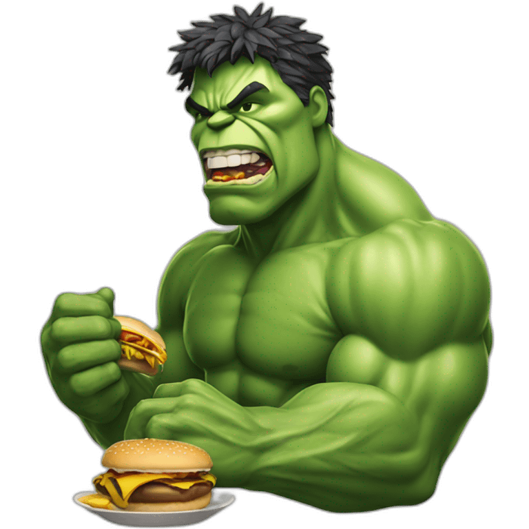 The Hulk Eating hamburger emoji