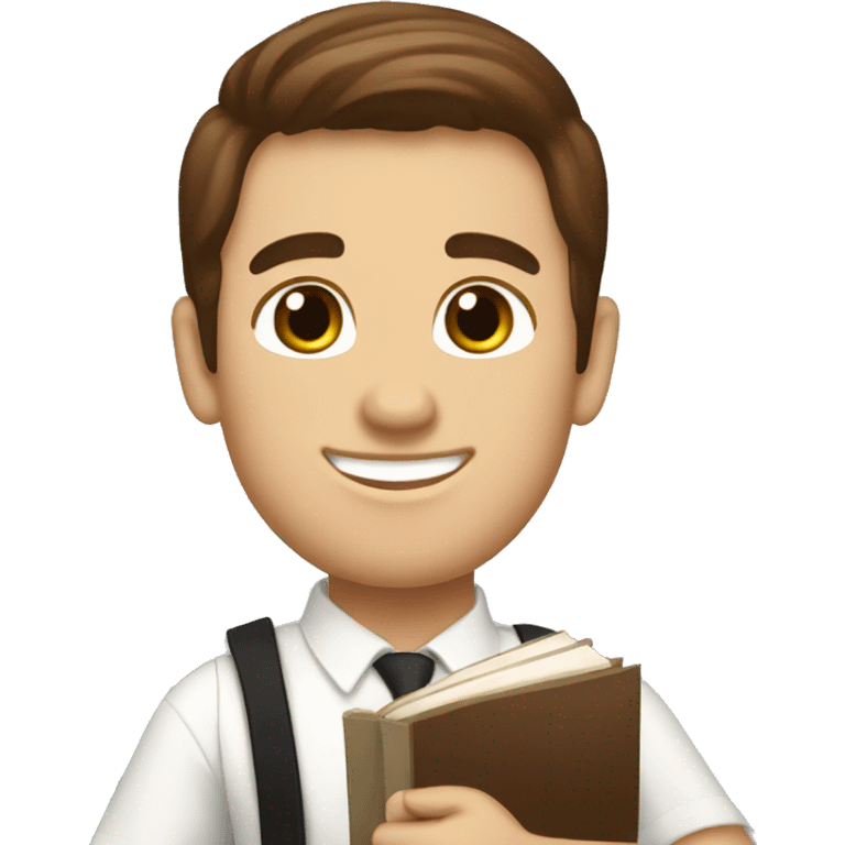 mormon missionary with brown hair doing a thumbs up and a book of mormon emoji