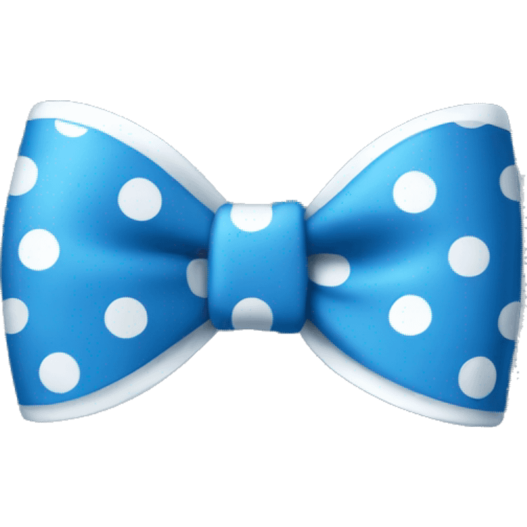 Blue bow with white dots  emoji