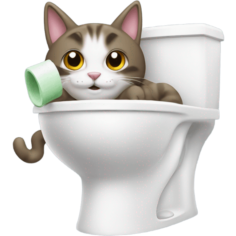 A cat flushing a toilet emoji