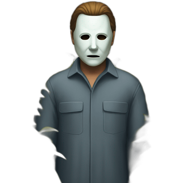 Michael-Myers-standing-behind-bushes emoji