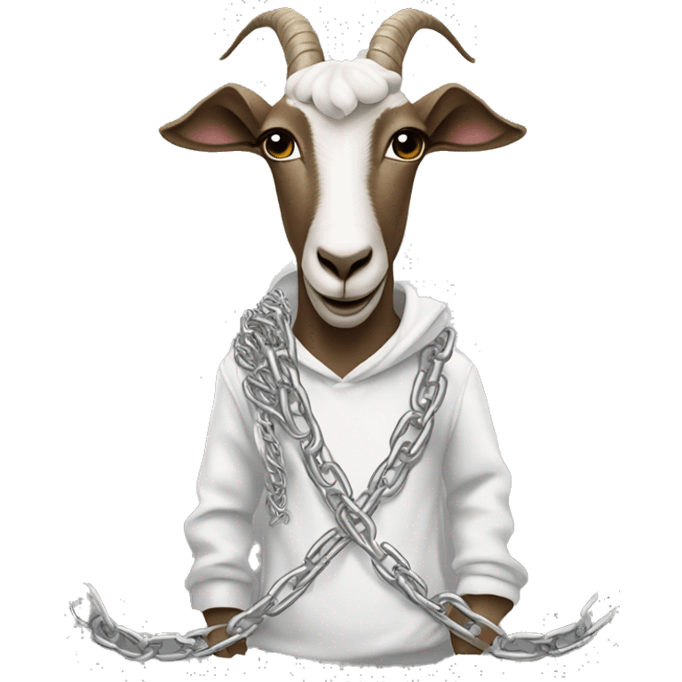 a goat rapper with chains and a microphone emoji