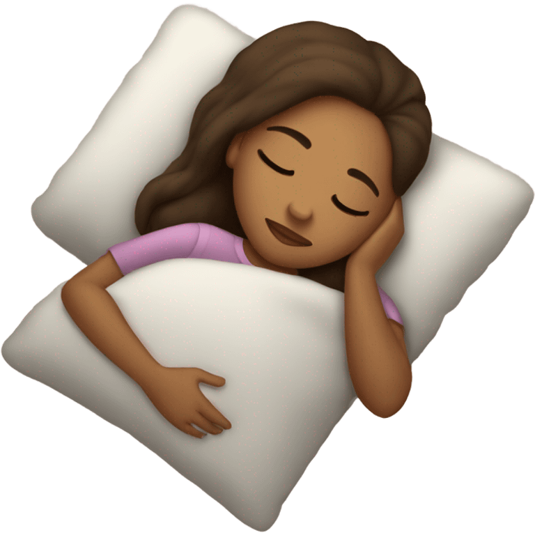 Sleeping girl on pillow emoji