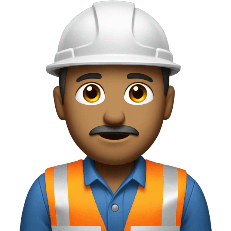 blue collar worker photorealistic serious emoji