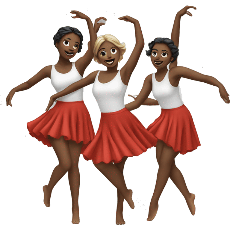 Four white dancing girls emoji