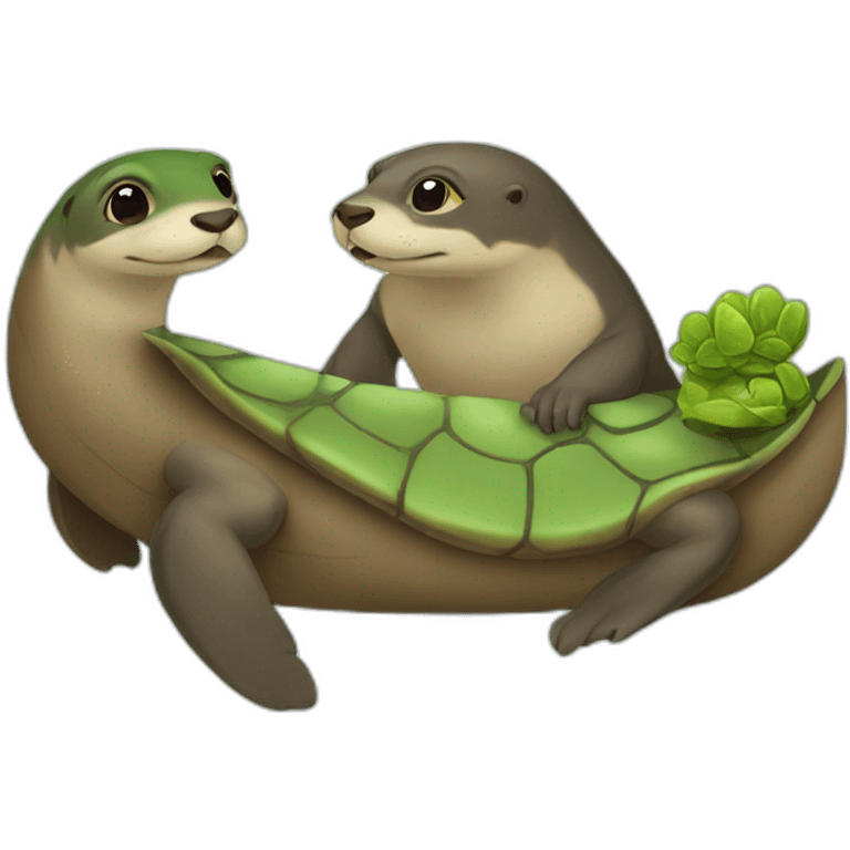 Loutre et tortue emoji