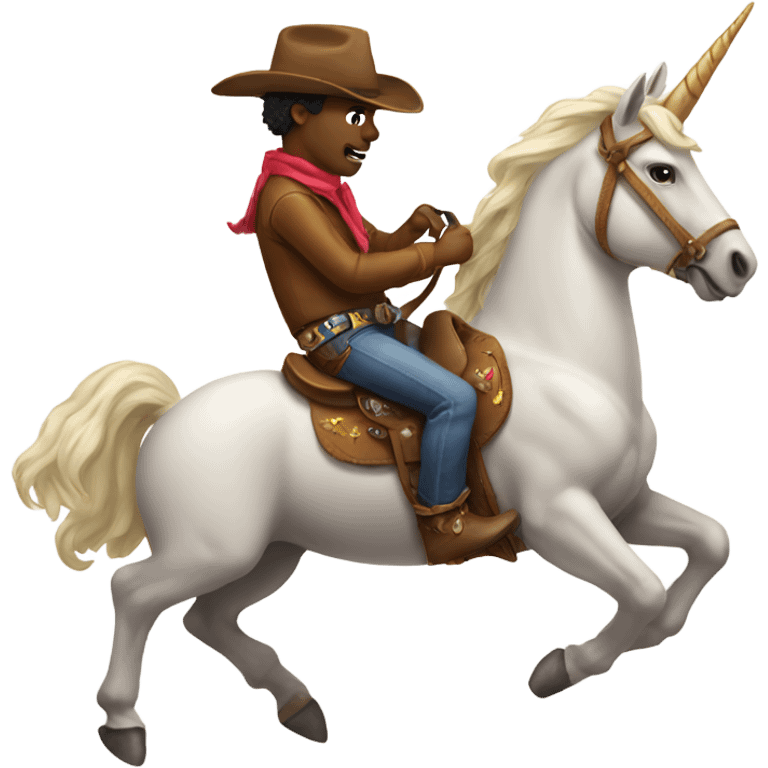 Cowboy riding a unicorn emoji