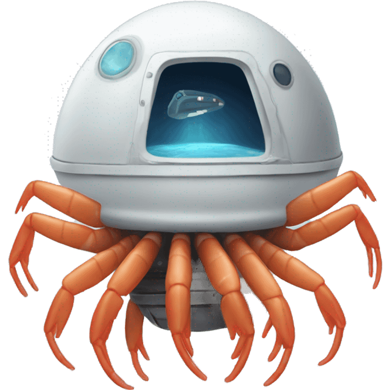 shrimp inside of a space ship emoji