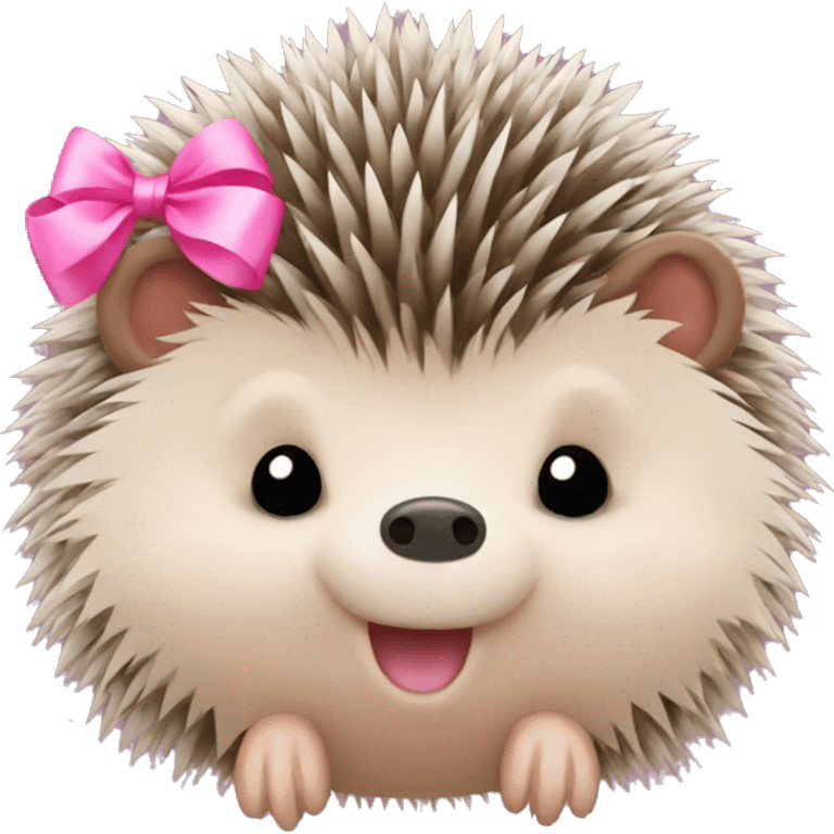 hedgehog with a pink bow emoji