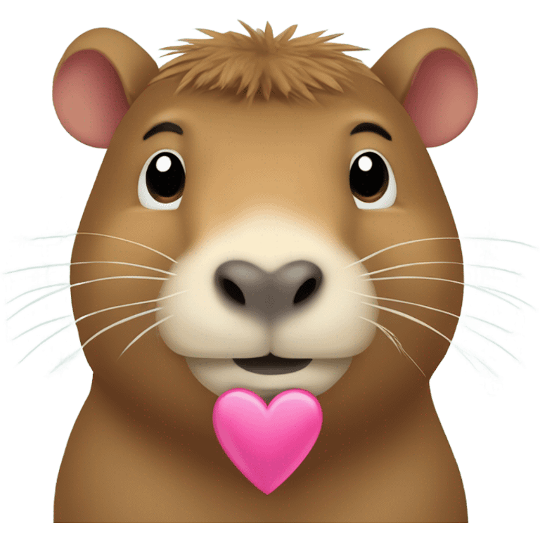 Capybara feliz con un corazón en las manos  emoji