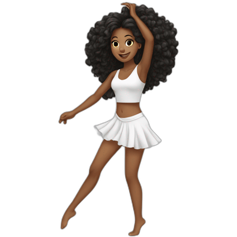 Beautiful Black women long hair dancing emoji