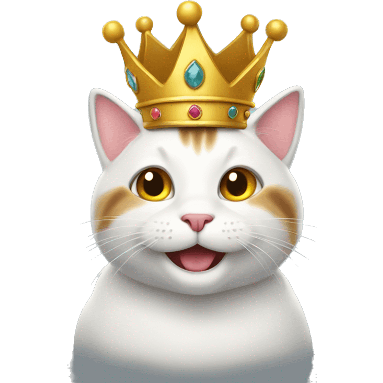 happy cat with crown emoji