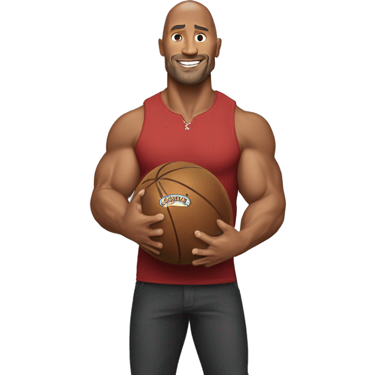 Dwayne Johnson holding a ball emoji