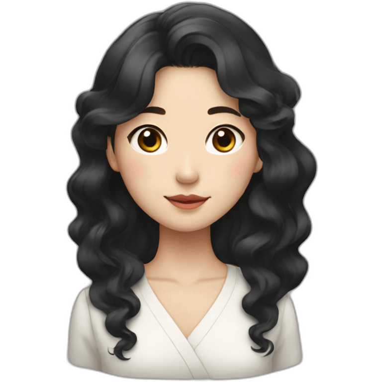 Korean Girl With Wavy Black hair emoji