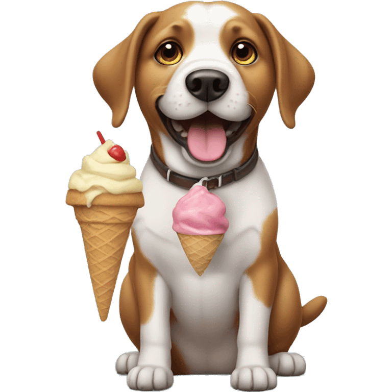 Dog with ice cream  emoji