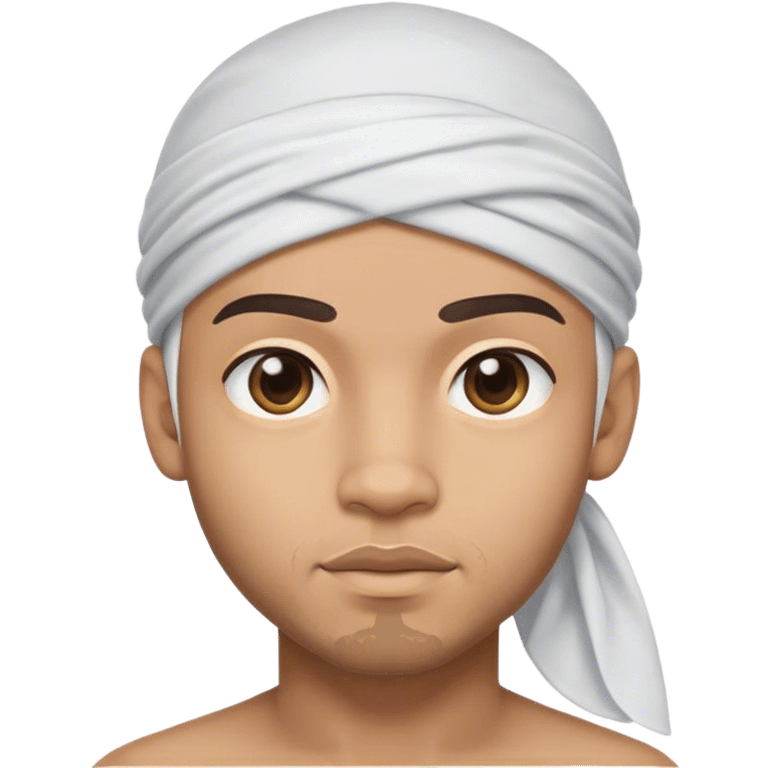 mixed boy with a durag and facial hair emoji