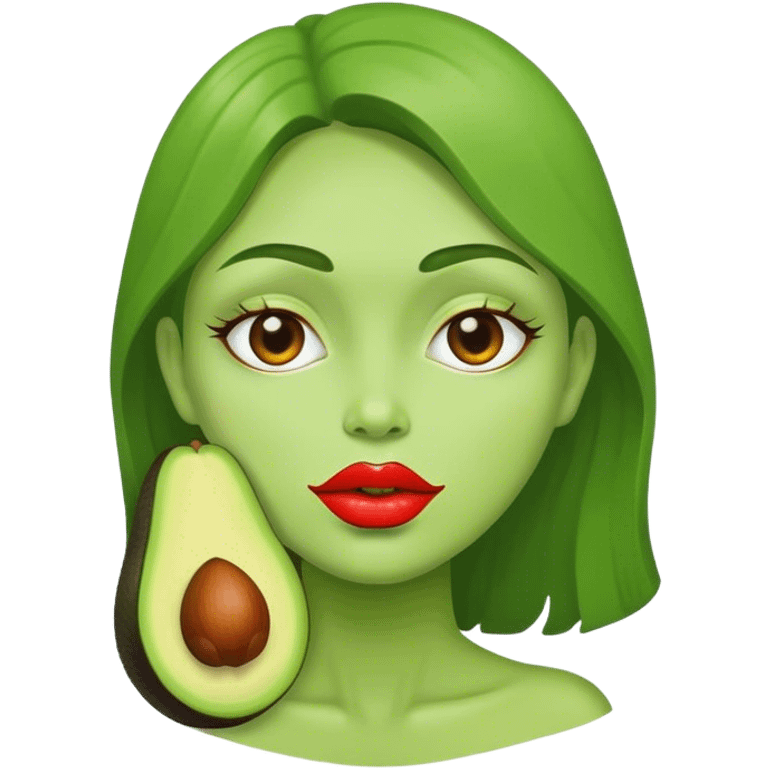 Aguacate con labios emoji