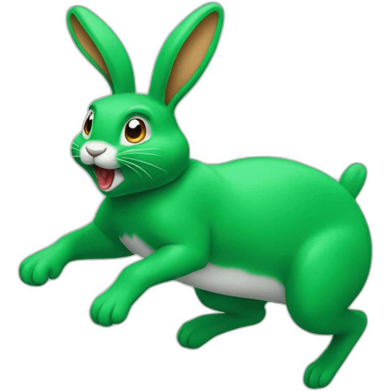 jumping green rabbit emoji