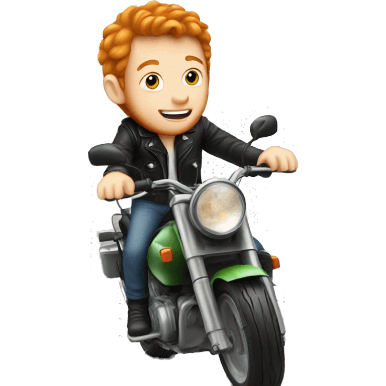 Ginger boy on a motor bike emoji