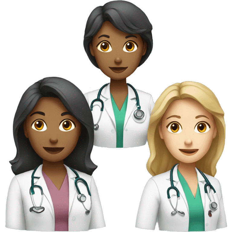 3 female doctors emoji