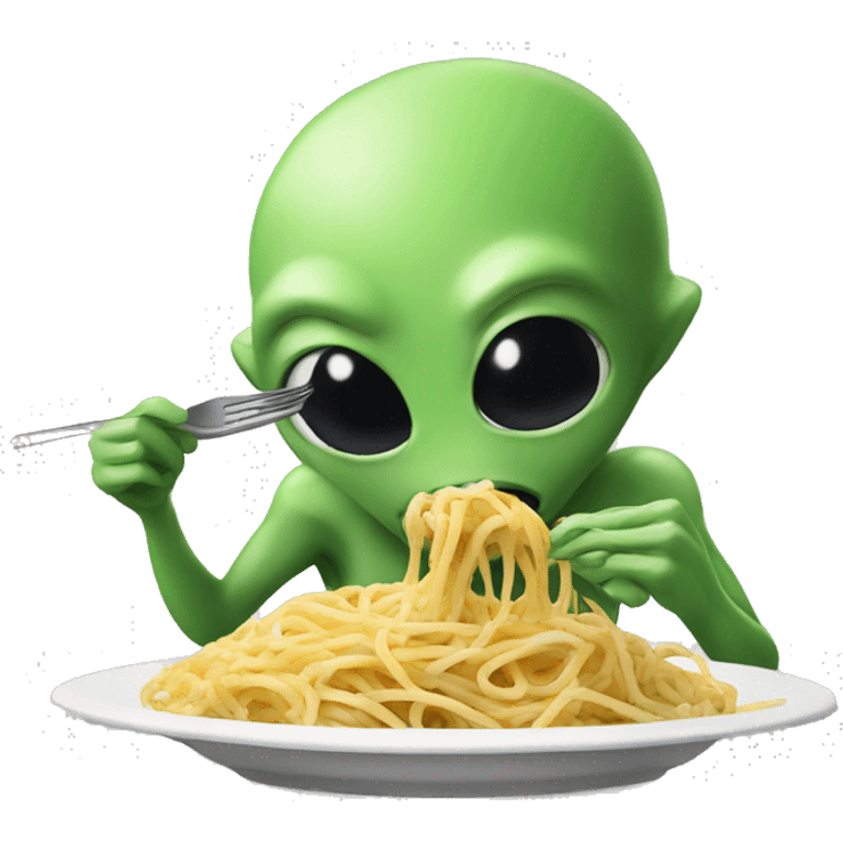 Alien eating spaghetti  emoji