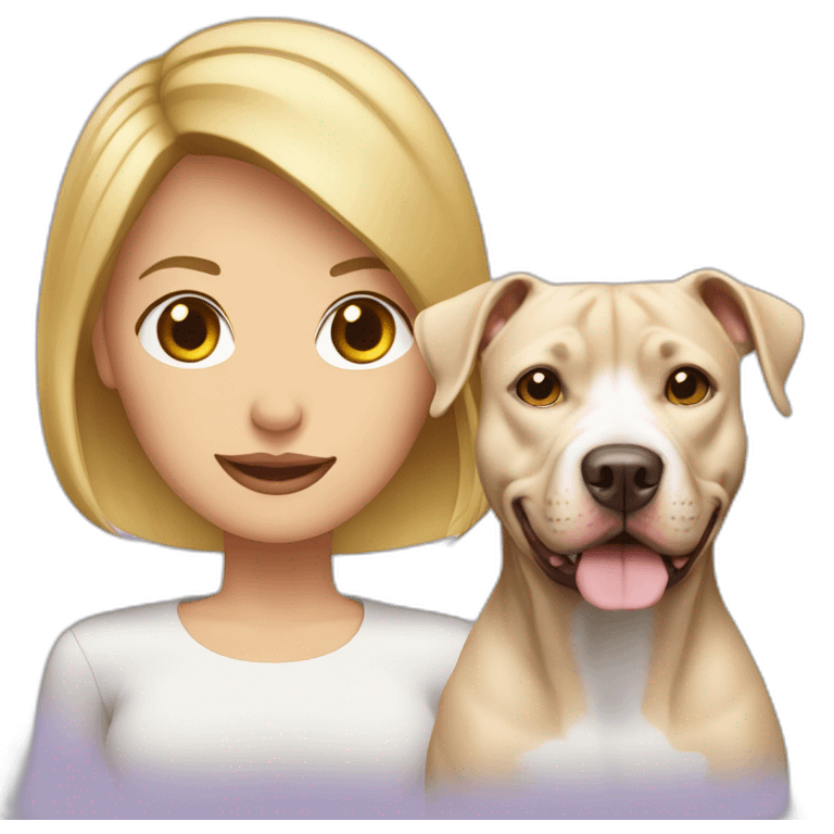 Blond lady with bob haircut with two pitbulls emoji