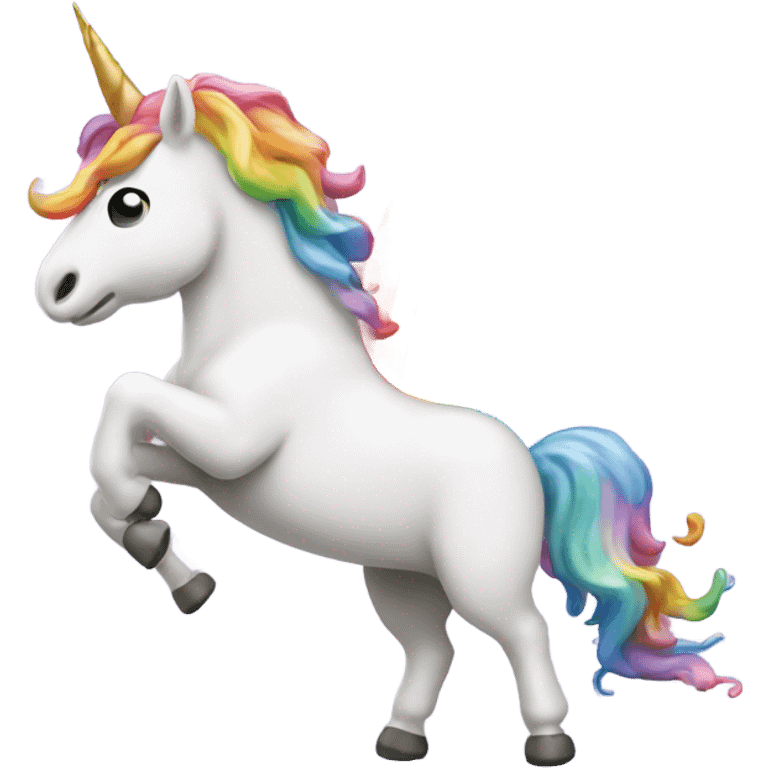 unicorn throwing up a rainbow emoji