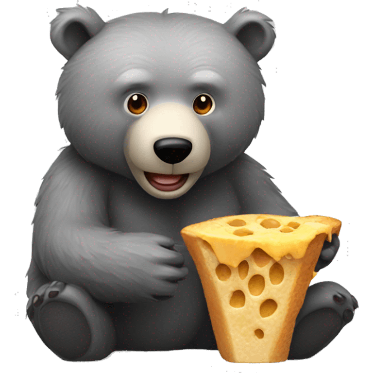 realistic-grey-bear-eating  emoji