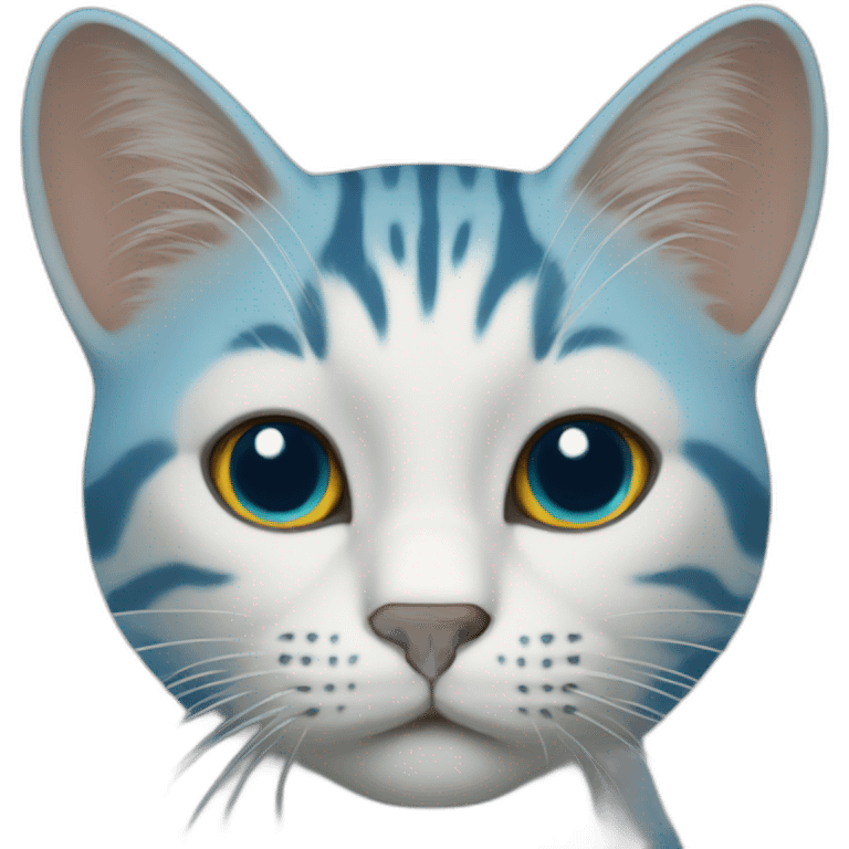 Un chat bleu emoji