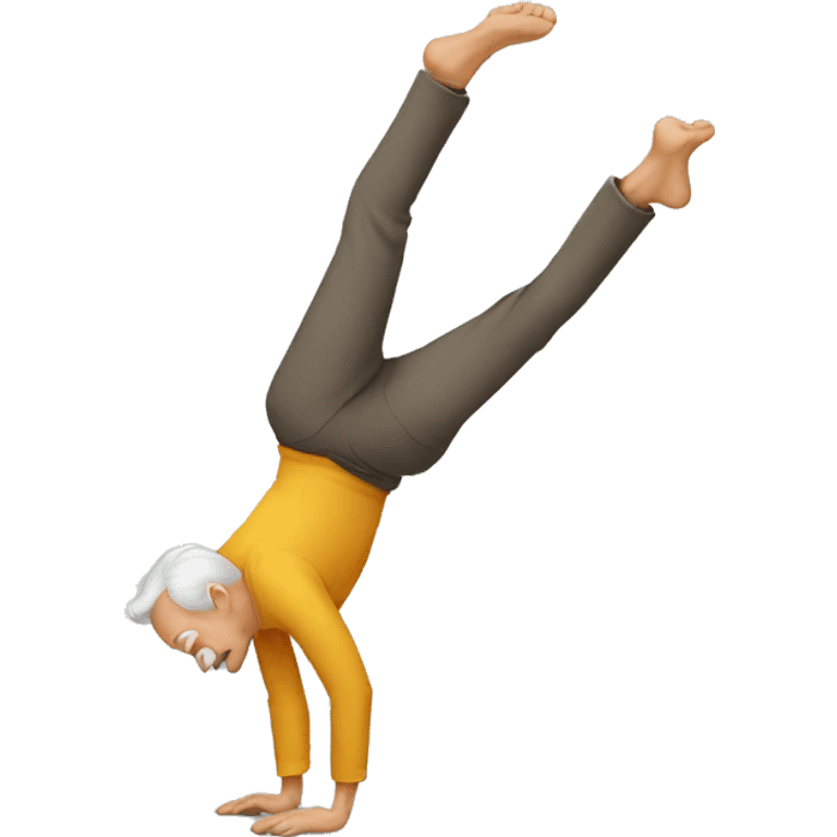 old man doing handstand emoji