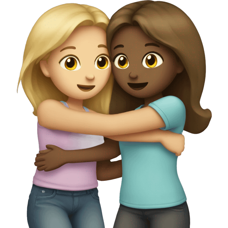 two girls hugging  emoji