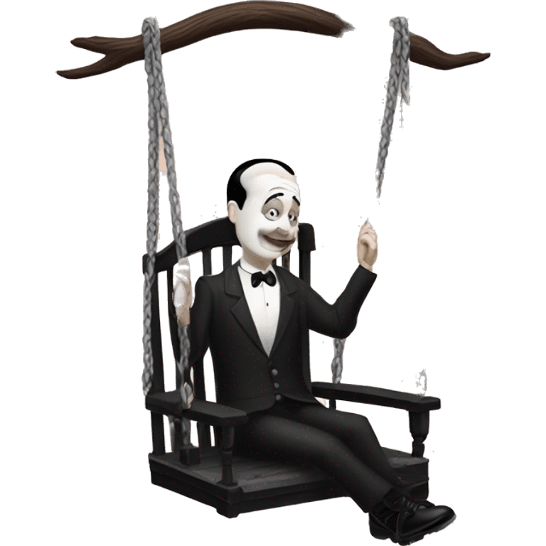 Addams House. Wednesday is on the swing  emoji