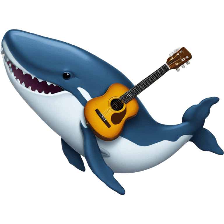 Humpback whale playing guitar emoji