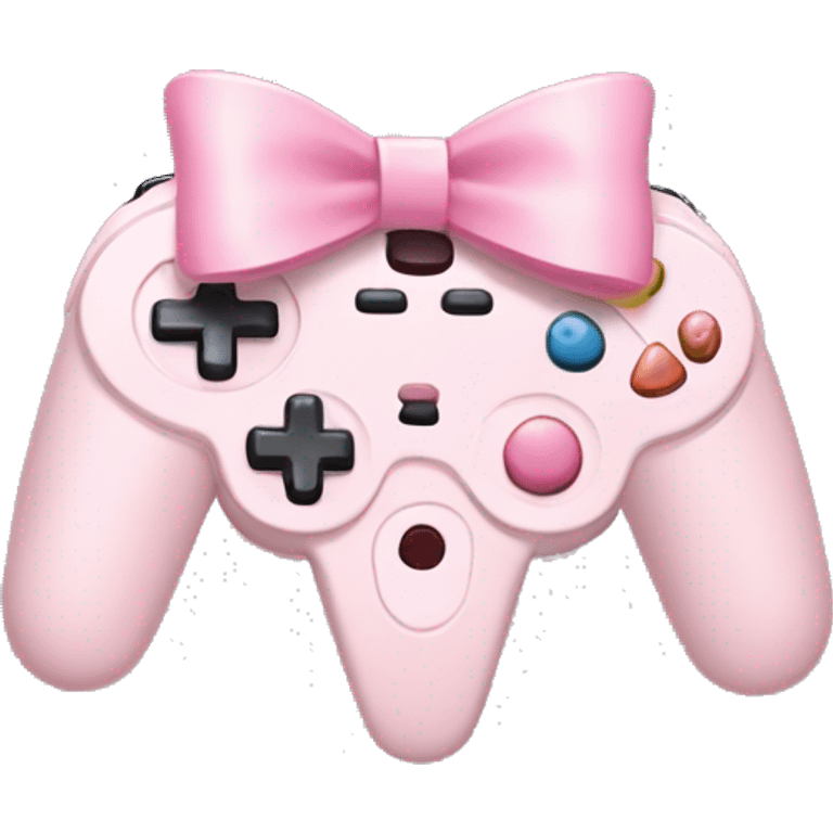 Joystick with a baby pink bow  emoji