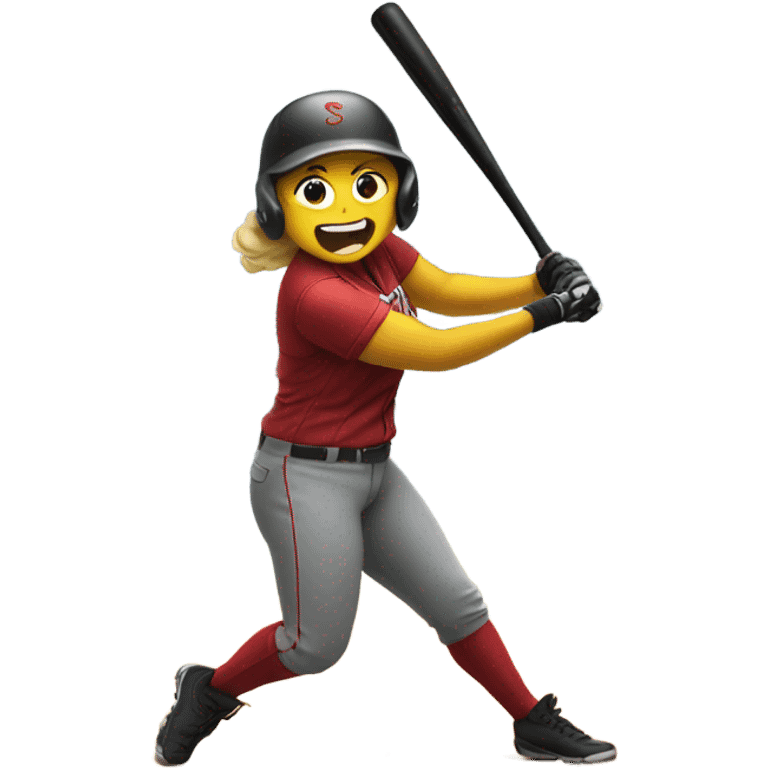 softball getting hit by a bat emoji