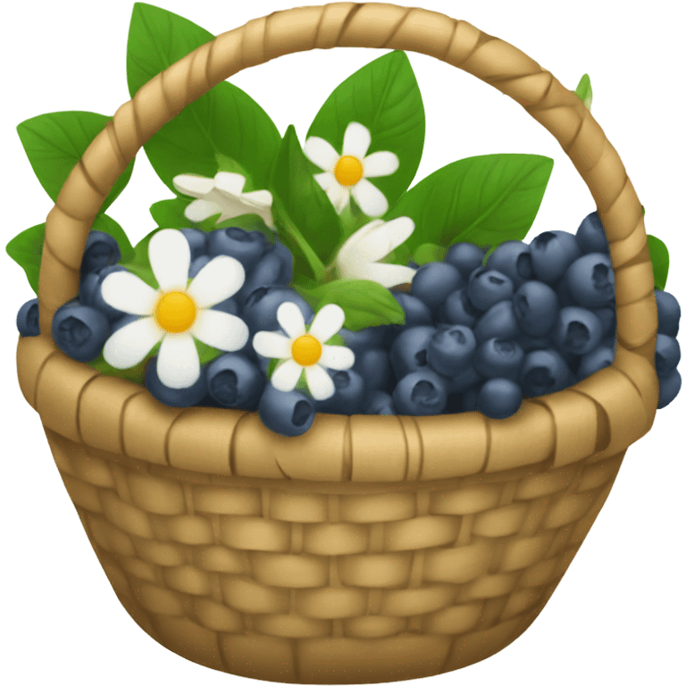 A little basket filled with berries or flowers. emoji