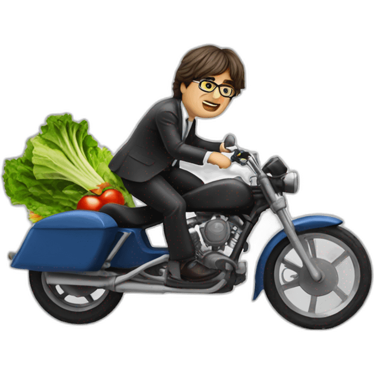 Puigdemont riding a salad emoji