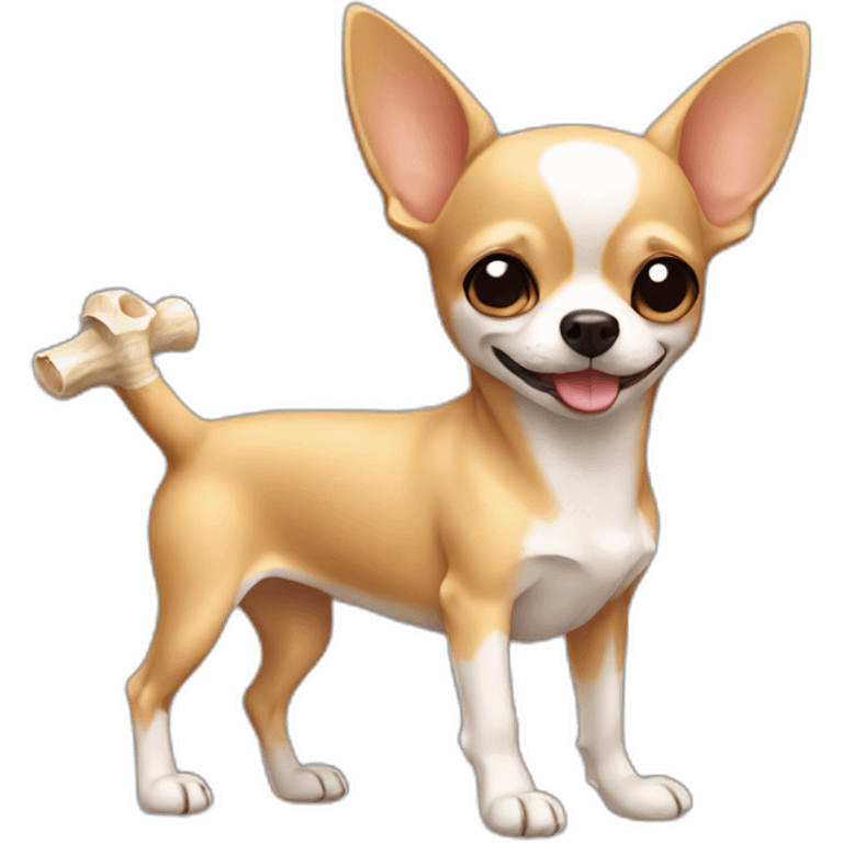 chihuahua holding a bone emoji