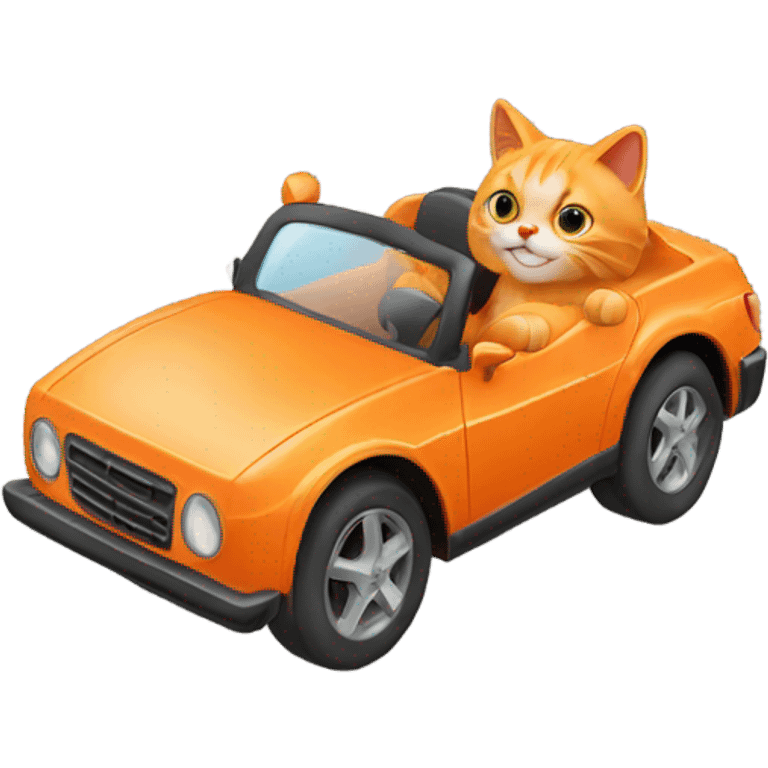 Orange cat driving a car emoji