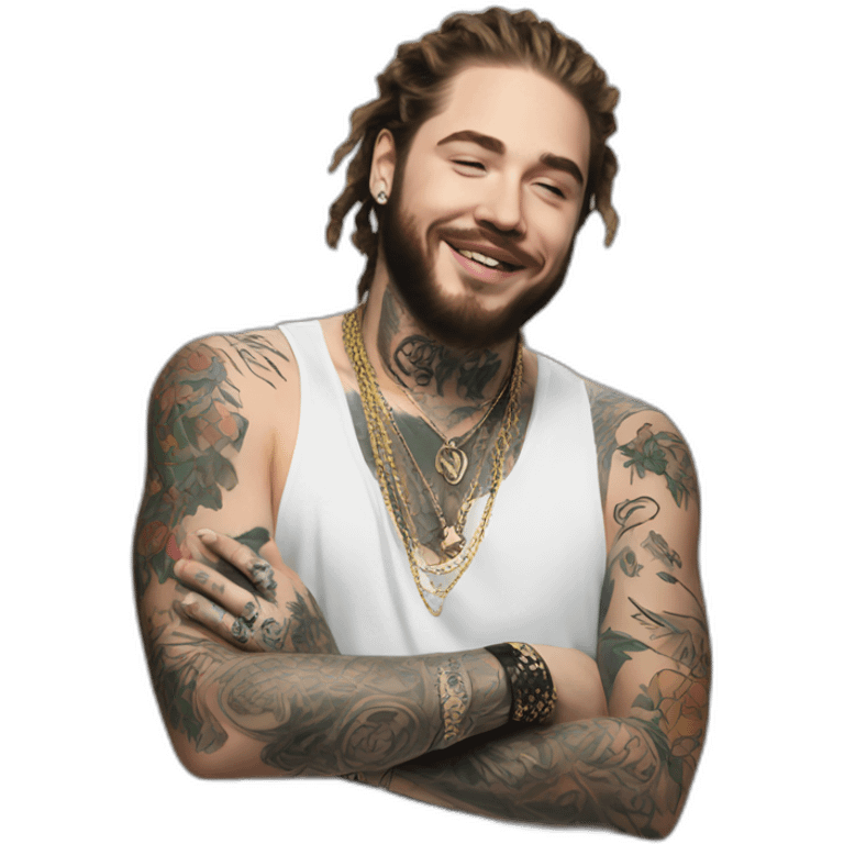 Post Malone with tattoo emoji