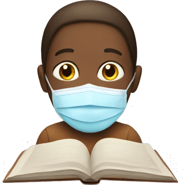 Reading a book with a face mask  emoji