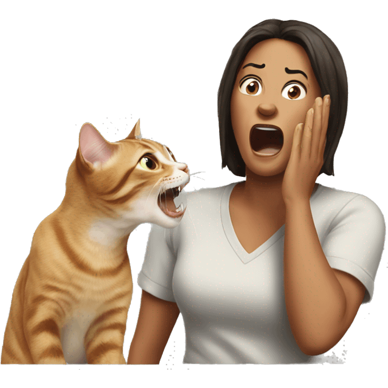 Woman yelling at a cat meme emoji