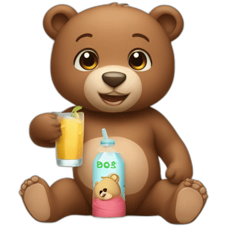 Baby yoga drink bear emoji