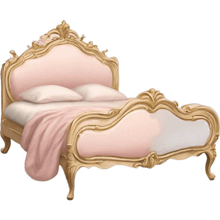 vintage pale pink rococo bed emoji