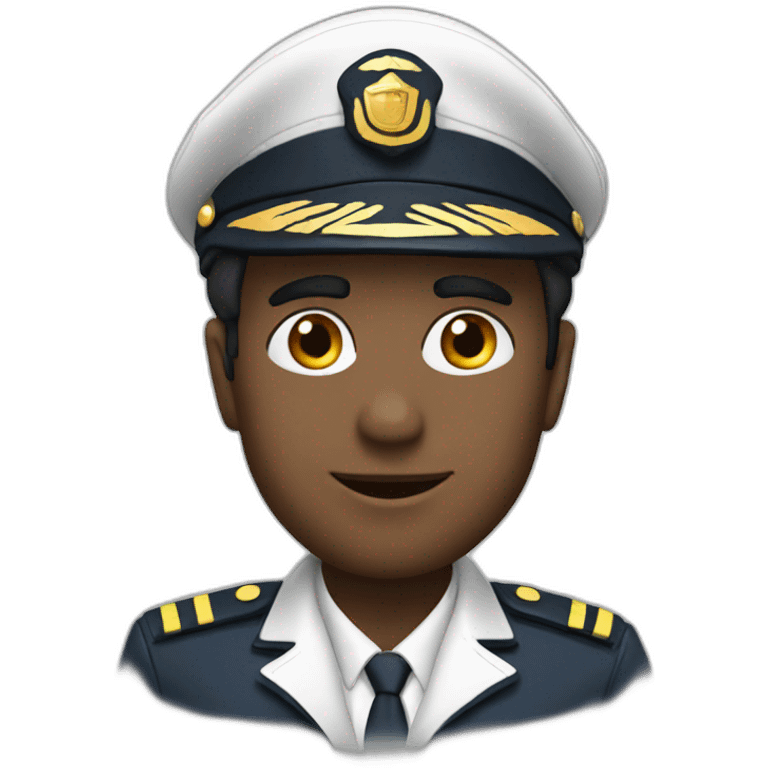 Pilot white with hat emoji