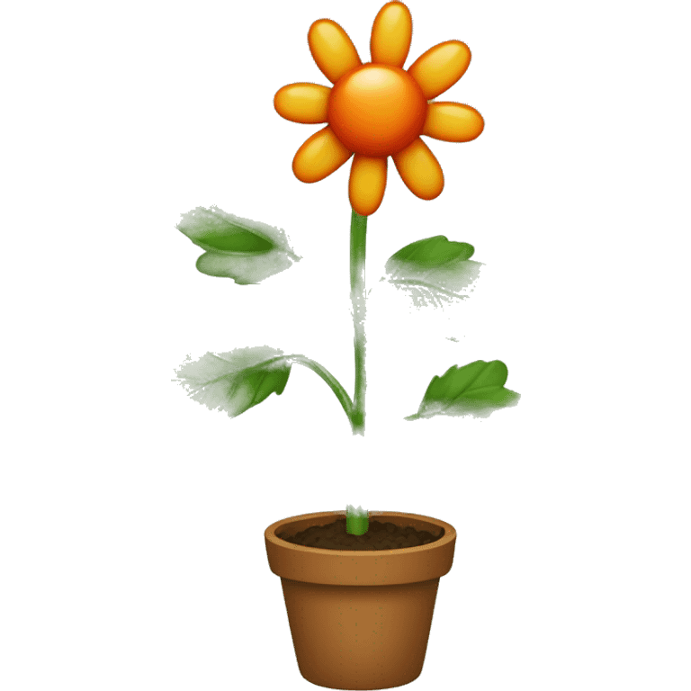 Create an emoji of a plant with a thin, slightly hairy green stem and oval, dark green, serrated leaves in opposite pairs. Add small greenish-yellow star-shaped flowers and round, reddish-orange berries at the leaf axils. emoji