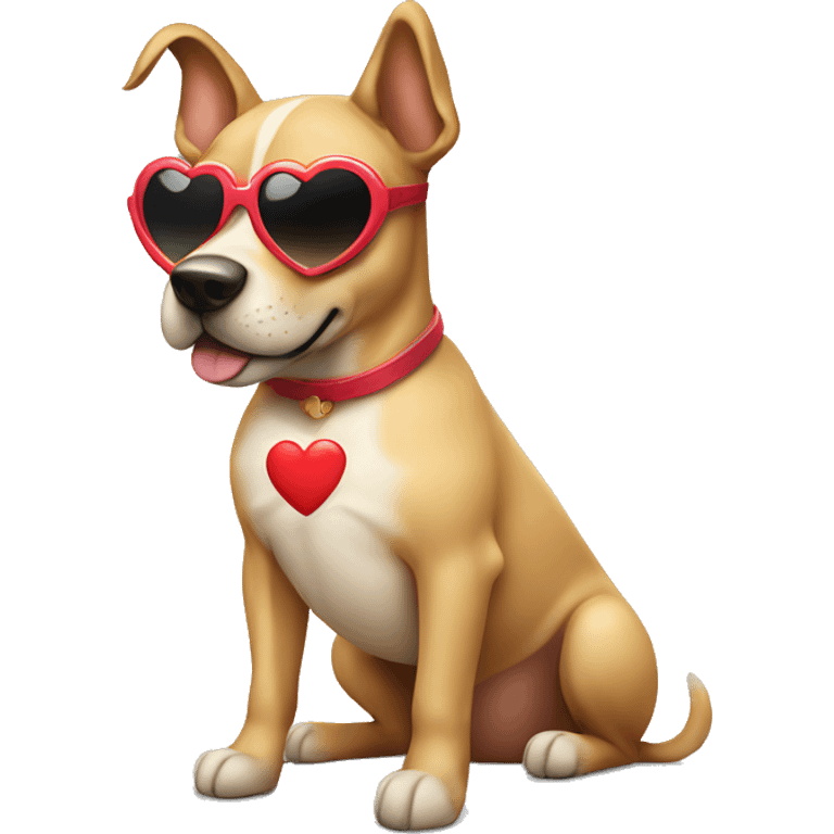 dog wearing a heart sunglasses  emoji