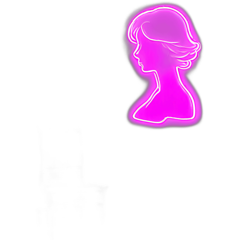 Sexy silhouette non-gender neon sign emoji